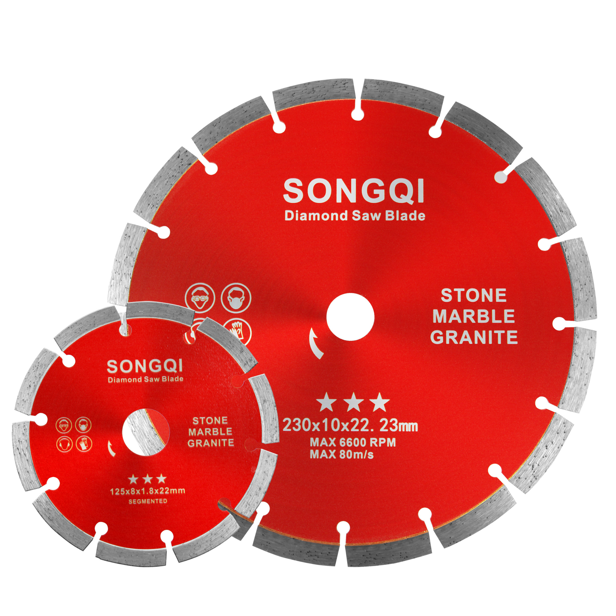 SONGQI 5-9Inch Segmented Stone Diamond Saw Blade For Granite/Reinforced Concrete/Stone Cutting Disc