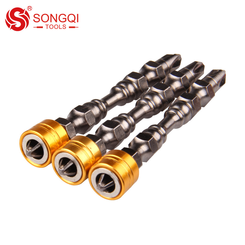 SONGQI 65MM Long PH2 screw driver bit double end magnetic screwdriver bit with coils