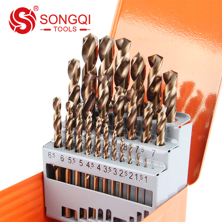 HSS M35 high speed steel Cobalt twist drill bit set 13pcs 1.5-6.5mm