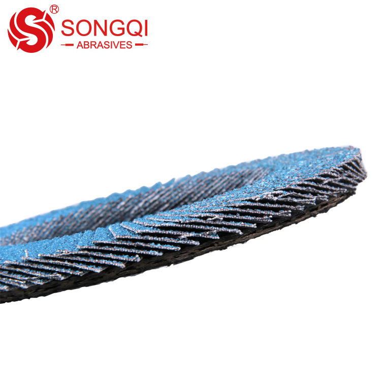 Abrasive Flap Disc Mesh Cover Flap Wheel Zirconium Polishing Stainless Steel 115*22mm Blended Cloth Blue / Brown Free Sample