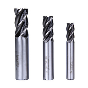 SONGQI Solid Carbide Endmill CNC Cutter Tool For Metal Milling Cutter Router Bits Square Face End Mill HRC 45/55/60/70