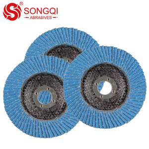 Abrasive Flap Disc Mesh Cover Flap Wheel Zirconium Polishing Stainless Steel 115*22mm Blended Cloth Blue / Brown Free Sample