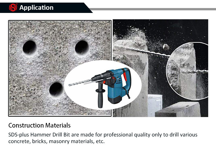 SONGQI Cross Head/ Flap Head SDS Plus Hammer Drill Tip Concrete Granite  Drilling Masonry Hammer Drill Bit