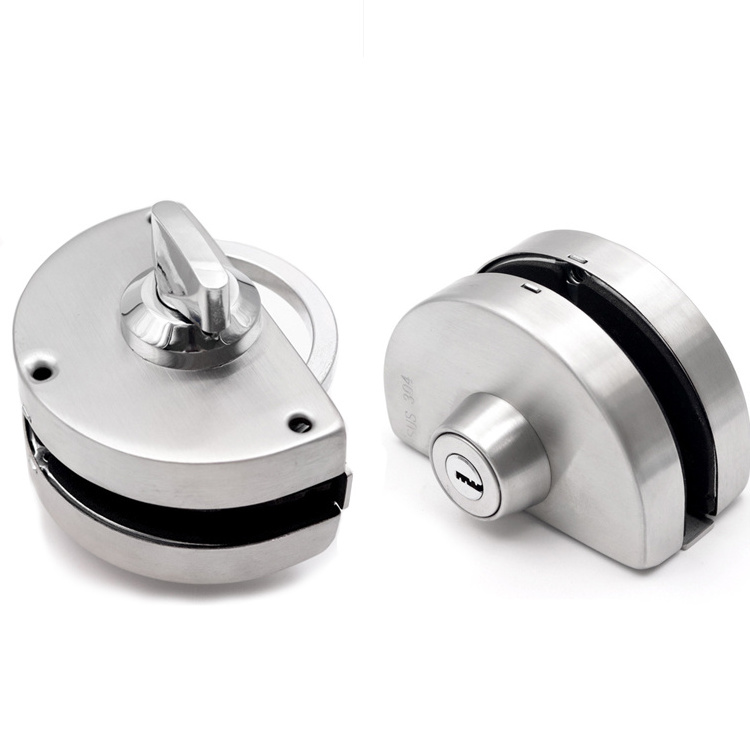 Wall to Glass Inox 201 Door Patch Clamp Stainless Steel Glass Door Lock Hinge Padlock Key Knobs