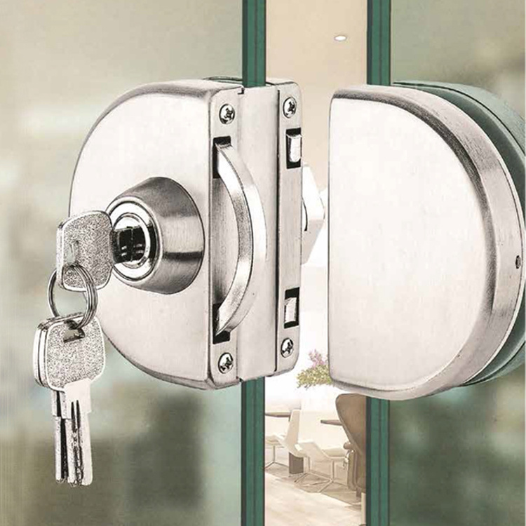 Wall to Glass Inox 201 Door Patch Clamp Stainless Steel Glass Door Lock Hinge Padlock Key Knobs