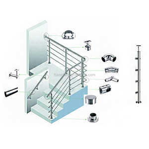 Luxurious Stainless Steel Balustrade Handrail  Railing Post Systems