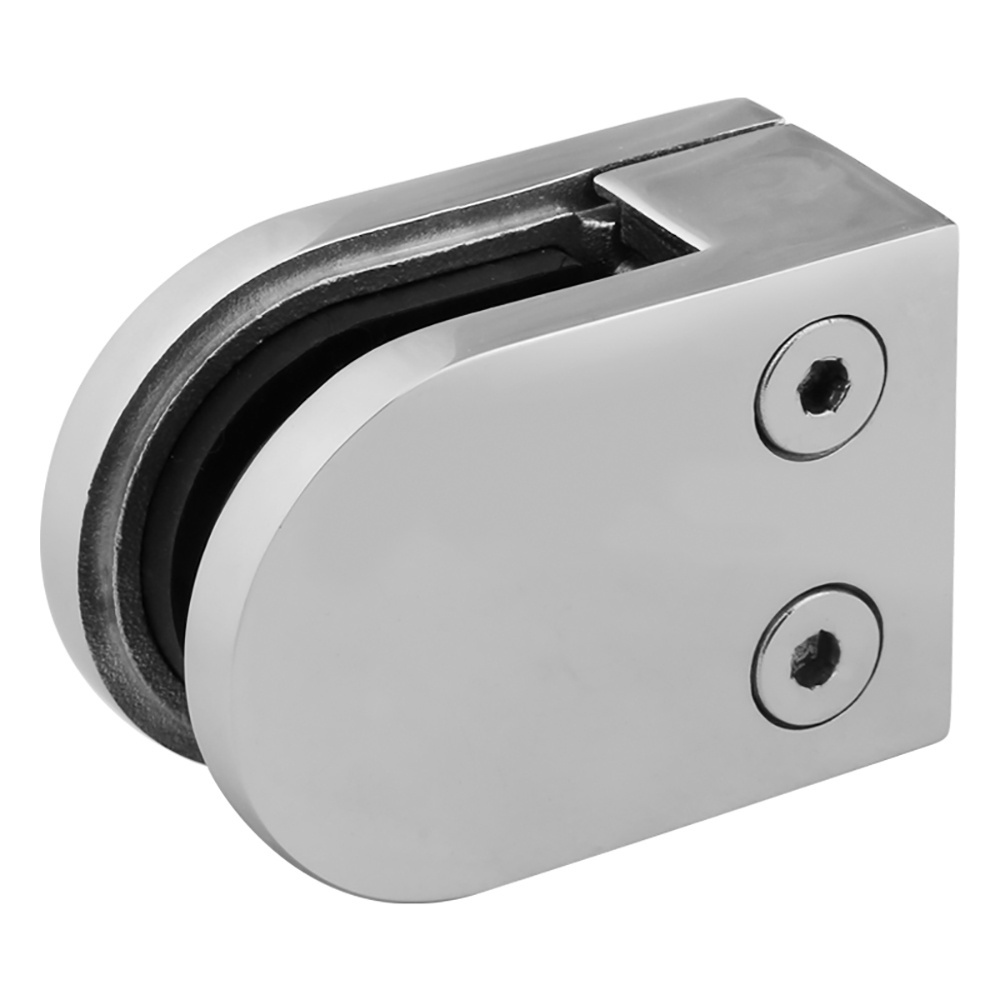 Stainless Steel D shape Square Wall Mounted Glass Clamp Clip Bracket Holder on tempered or laminated glass