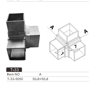 3 way railing elbow tube connector stainless steel handrail joint