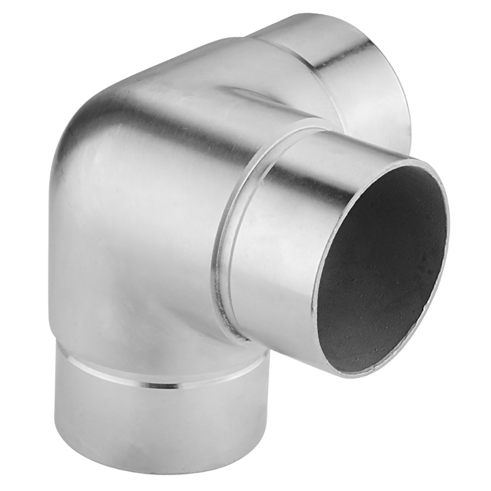 Stainless Steel Elbow 90 Degree Round Tube Connectors 3 Way Handrail Elbow Pipe Railing Fitting