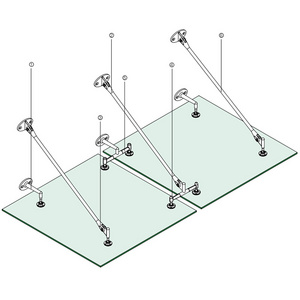 Wholesale Durable Glass Canopy Hardware Awning with stainless Steel SUS304 316 Satin Polish PVD Finish