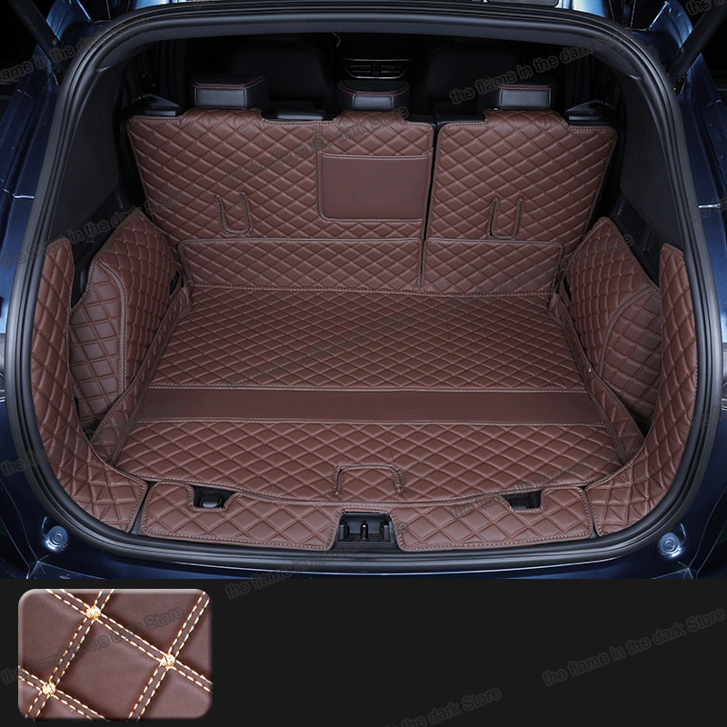 Lsrtw2017 leather car cargo mats cargo liner for ford kuga 2019 2020 2021 3rd escape boot carpet cover