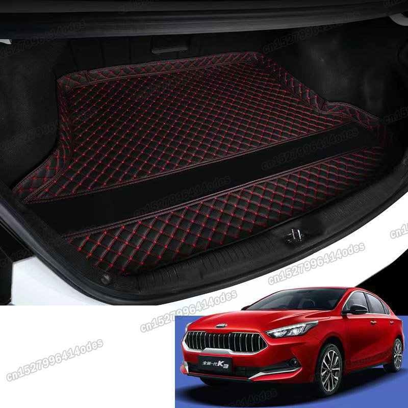 leather car trunk mat cargo liner rear boot luggage cushion mats for kia forte cerato k3 2019 2020 2021 2022 2023 accessories