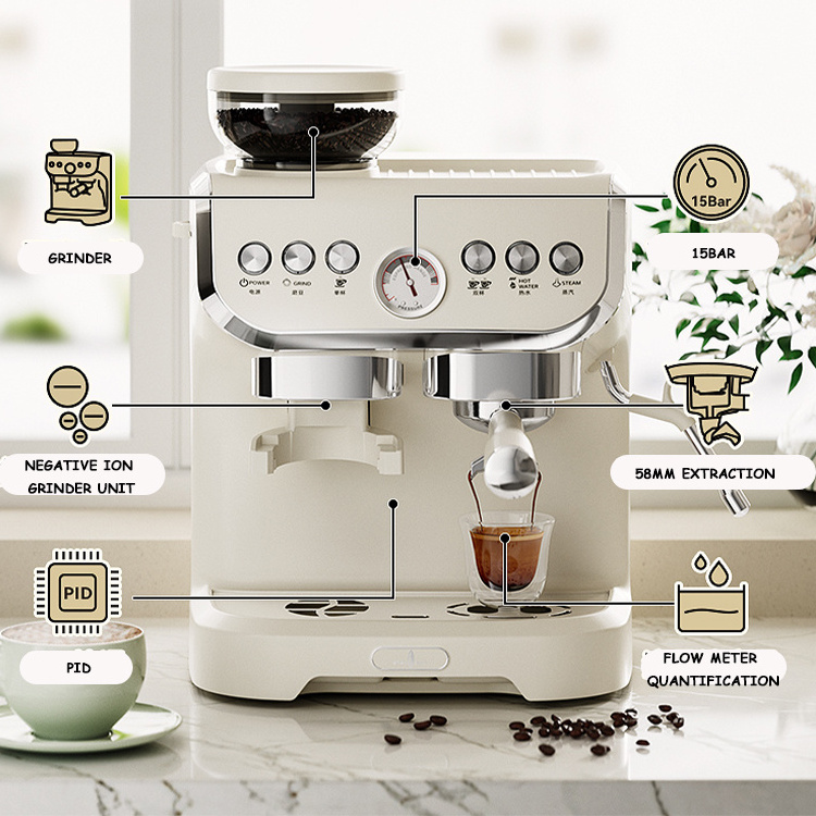 Home Semi Automatic Cafeteras Other Coffee Machines Commercial Espresso Coffee Machine Makers With Coffee Grinders