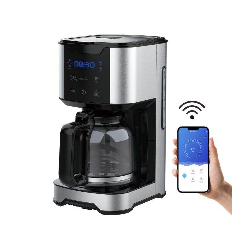 American Digital Espresso Smart Coffee Machine Wifi 12 Cup Drip Coffee Maker With Touch Screen