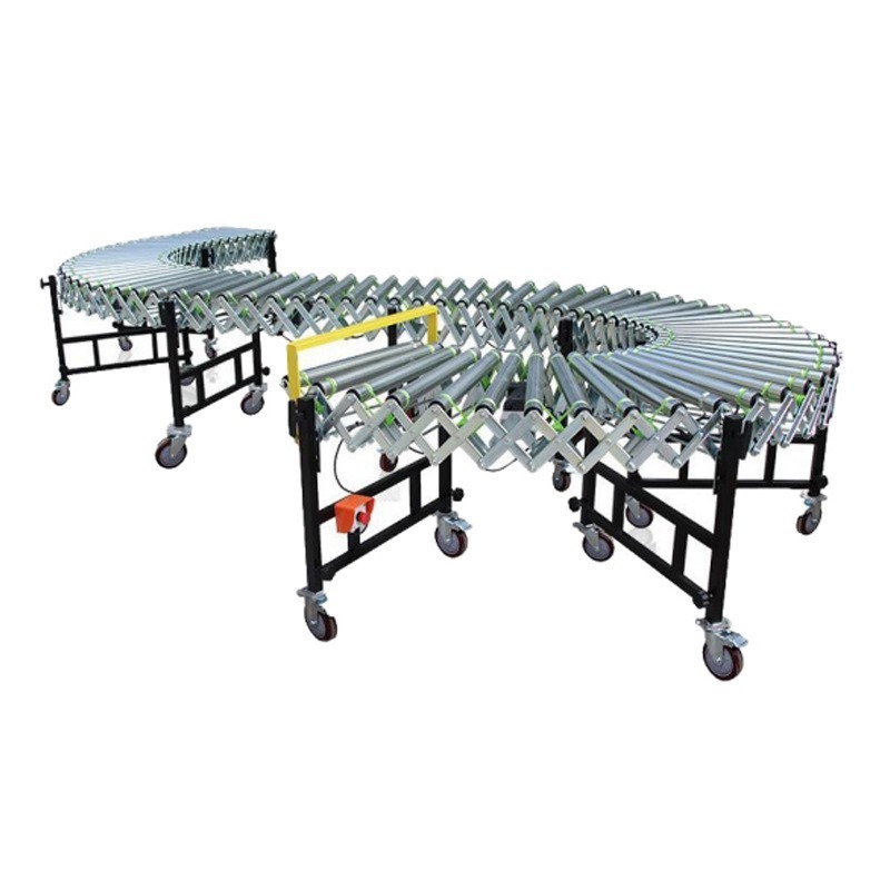 Power Roller Conveyor Electric Telescopic Roller Line Express Logistics Sorting Line Turning Flexible Conveyor Belt