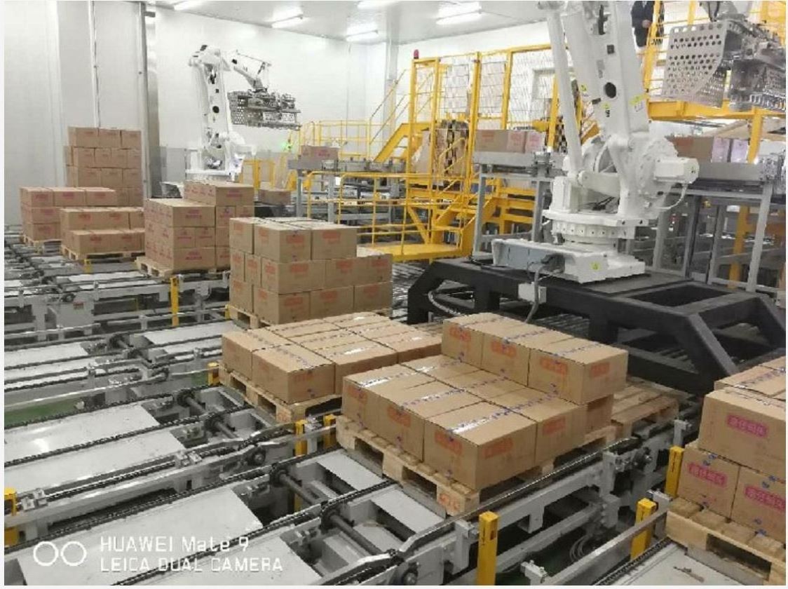 Robotic carton box palletizer/SENTAO robot palletizer/universal robot packing machine