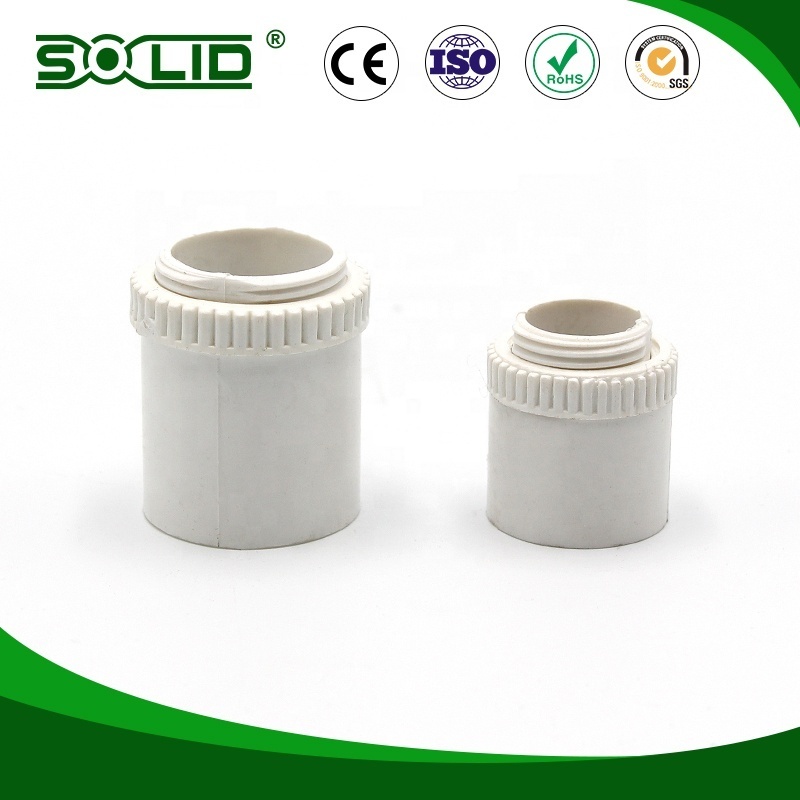 High Quality plastic male bush white PVC male adapter electrical conduit pipe fitting