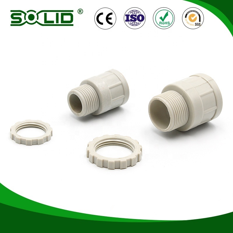 High Quality plastic male bush white PVC male adapter electrical conduit pipe fitting