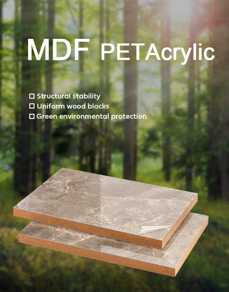 Wood Fiber PET MDF Board Material First-Class Grade Melamine Laminated MDF Board 1220*2440mm PET/Acrylic MDF Board