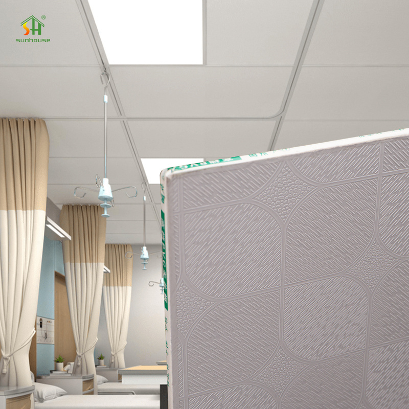 595x595mm PVC Gysum Ceiling Sheet 7.5mm PVC False Ceiling Panel For Interior Ceiling Decoration