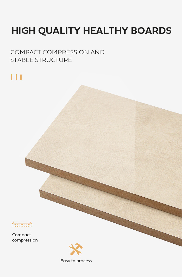 Wood Fiber PET MDF Board Material First-Class Grade Melamine Laminated MDF Board 1220*2440mm PET/Acrylic MDF Board