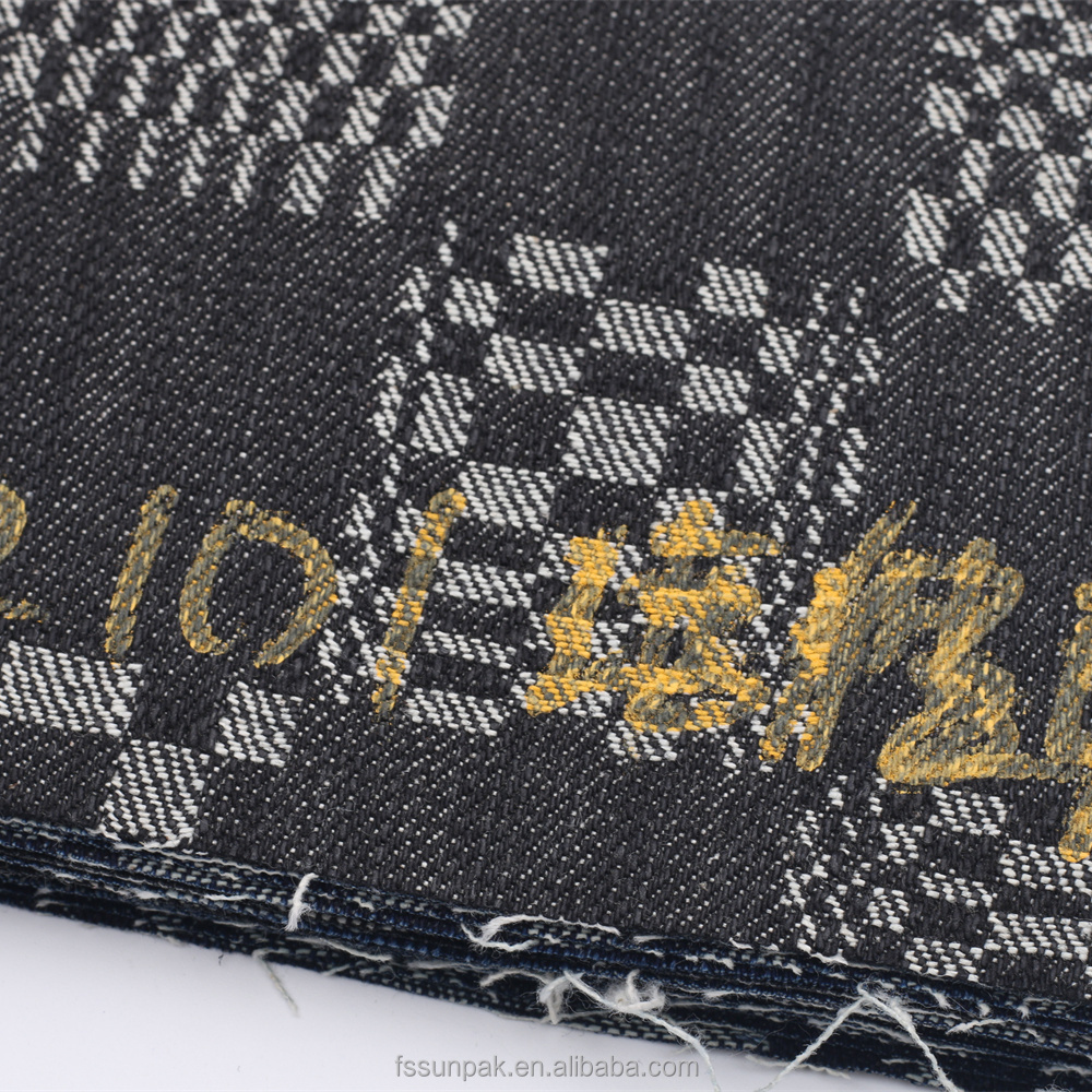 Manufacturer Price Fashion Designs Jacquard Denim Fabric for Luggage Cloth no MOQ 10oz Dark Blue Cotton Poly Rigid Jeans Fabric