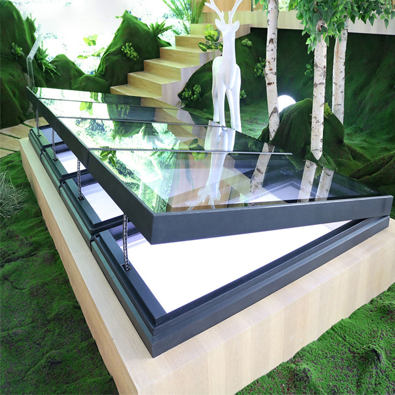 Hot Selling Aluminum Electric Automatic Opening Skylights For Garage Ventilation And Lighting Hatches Solar Led Skylight