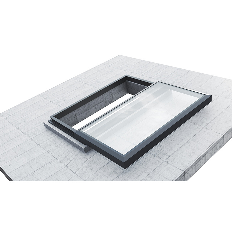 Bathroom Roof Top Small Size Double Tempered Glazed Electric Automatic Trackless Sliding Skylight