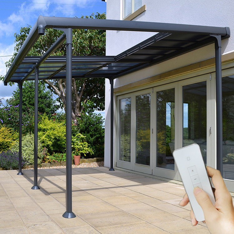 Motorized Smart Aluminum Waterproof Louvered Pergola Roof Aluminium Outdoor Extendable Retractable Canopy Gazebo Pergolas Kits