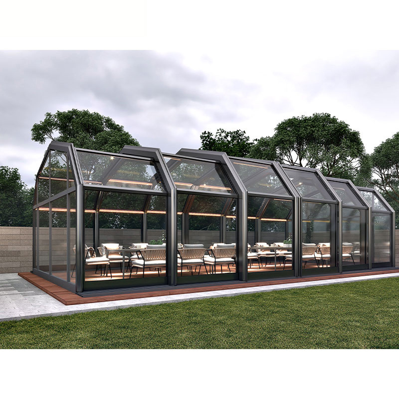 Prefabricated Tempered Glass Household Aluminum Summer Garden White Home House Extendable Movable Sunroom