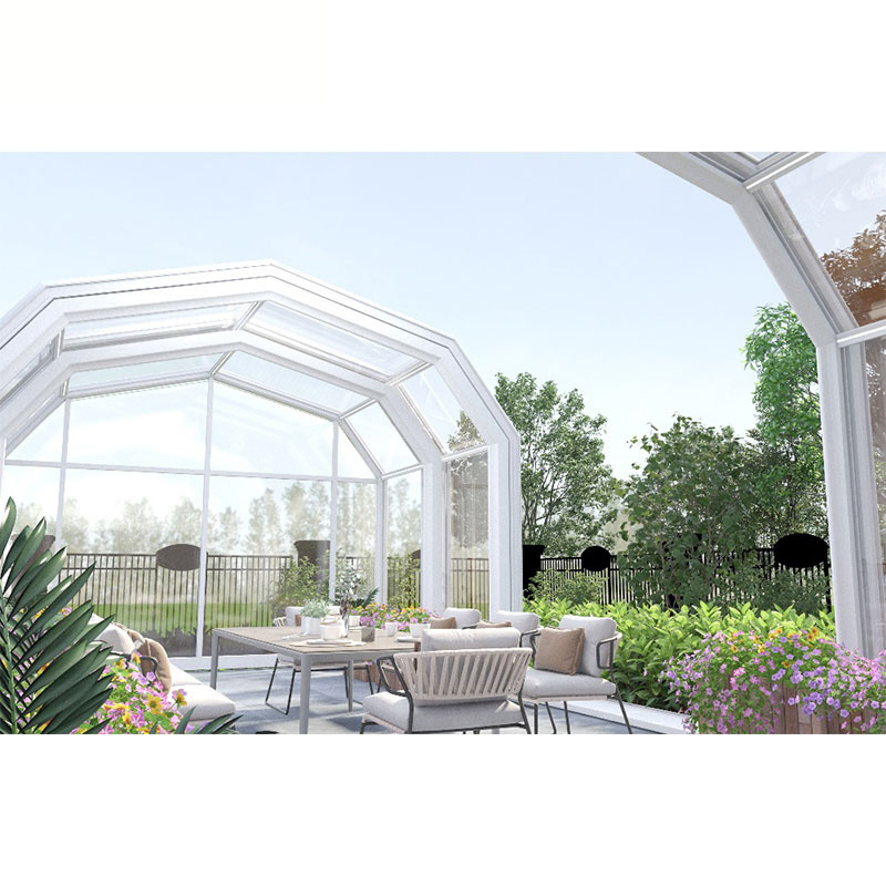 Prefabricated Tempered Glass Household Aluminum Summer Garden White Home House Extendable Movable Sunroom