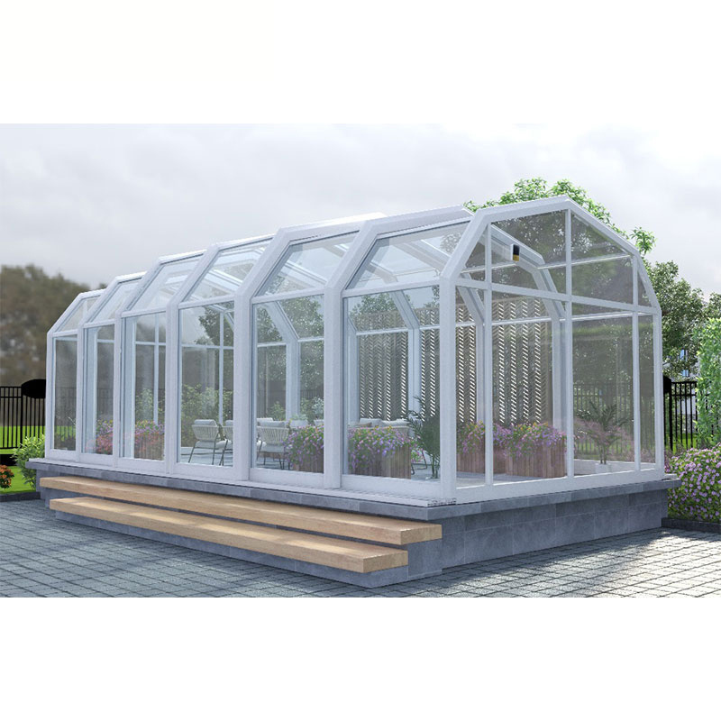 Prefabricated Tempered Glass Household Aluminum Summer Garden White Home House Extendable Movable Sunroom