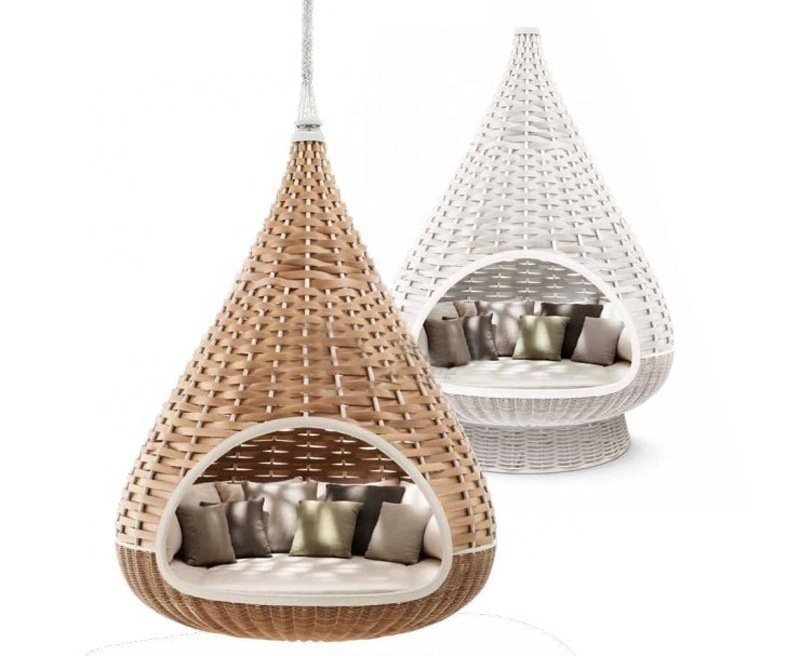 Factory Hanging Rattan Hammock Rattan Bird Nest Round Swing Chair Canopy Hammock Bed swing