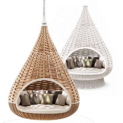 Factory Hanging Rattan Hammock Rattan Bird Nest Round Swing Chair Canopy Hammock Bed swing