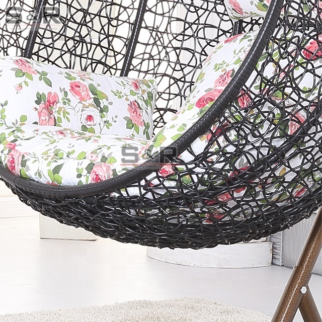 Outdoor Patio PE Rattan Swing hammock Chair Cheap Egg shaped home indoor swing chair with stand