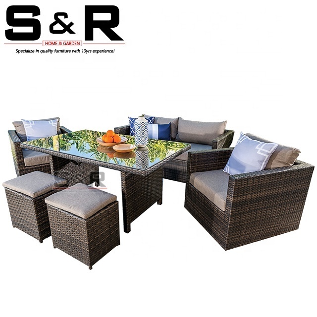 New Style Garden furniture Sofa Set Patio Outdoor set wicker rattan furniture indoor SR-CZ1108