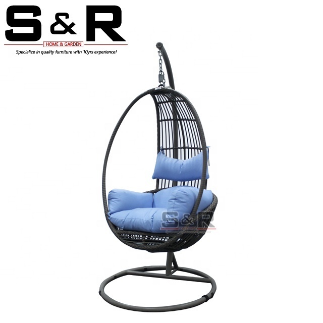 Outdoor rattan furniture swing hanging chair patio hanging swing egg rattan rocking chair SR-CZ1127