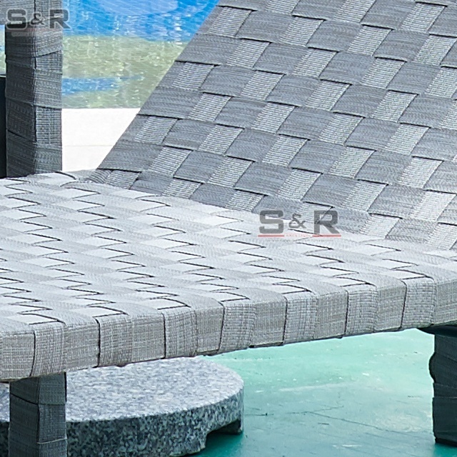 Pool beach sun lounger outdoor furniture weave rope pool sunbed SR-LD301