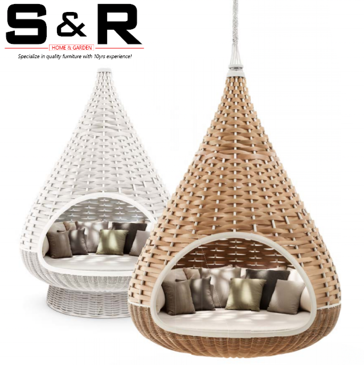 Factory Hanging Rattan Hammock Rattan Bird Nest Round Swing Chair Canopy Hammock Bed swing