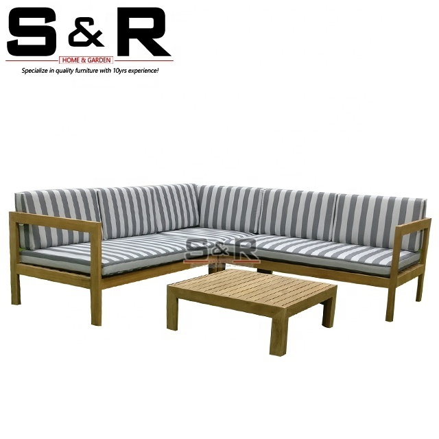 Modern Solid Wood Furniture Set Living Room Garden Patio Hotel Sectional L Shape teak furniture indoor