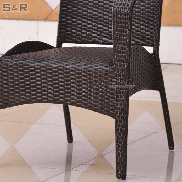 Unique design outdoor restaurant furniture wicker rattan dining set bench out door furniture dining table set