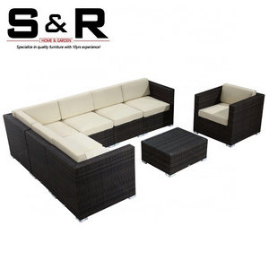 S&R 2024 Wholesale Luxury outdoor furniture rattan sofa Lounge cheap rattan furniture Sofa Set