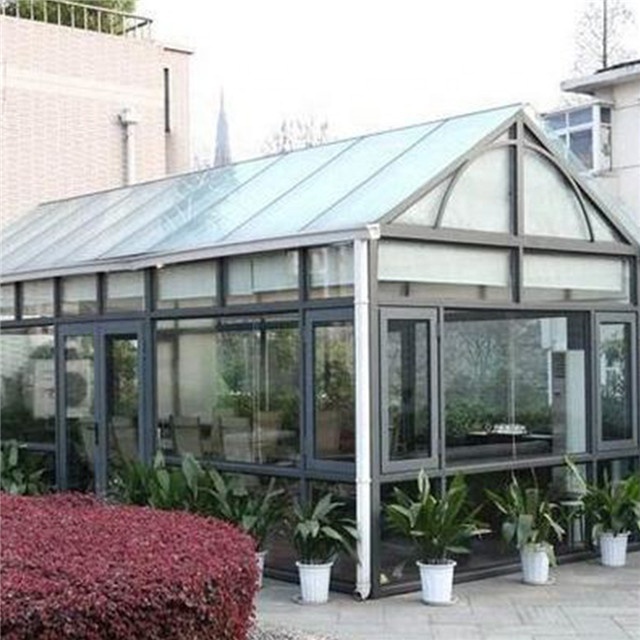 Glass houses and triangle roof prefab molding sunrooms