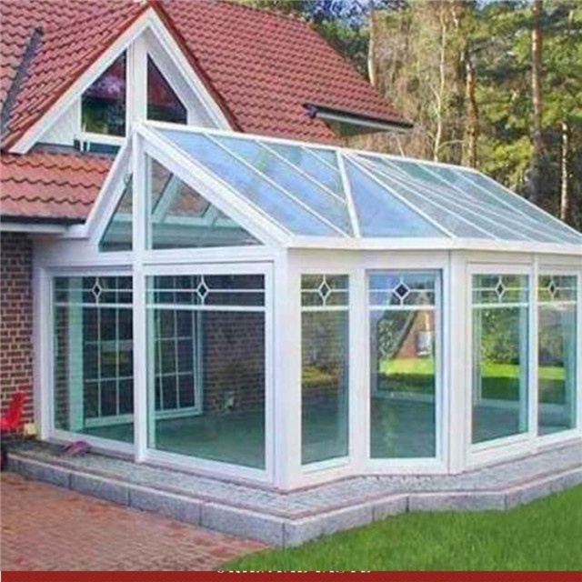 Glass houses and triangle roof prefab molding sunrooms