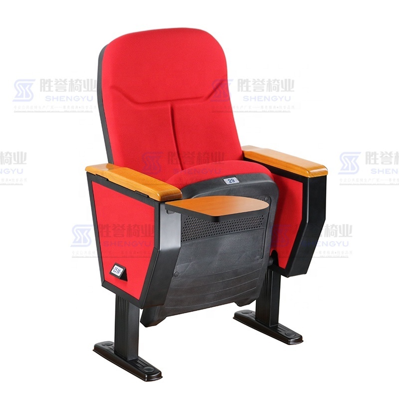 Free Design Amphitheater Lecture Hall Seat Plastic Cinema Theater Church Auditorium Chair With Writing Tablet