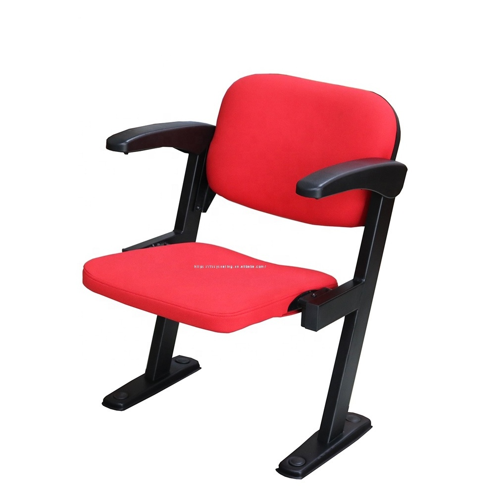 Fabric Padded Auditorium Seat Prayer Worship Church Chair With Arms Manufacturer