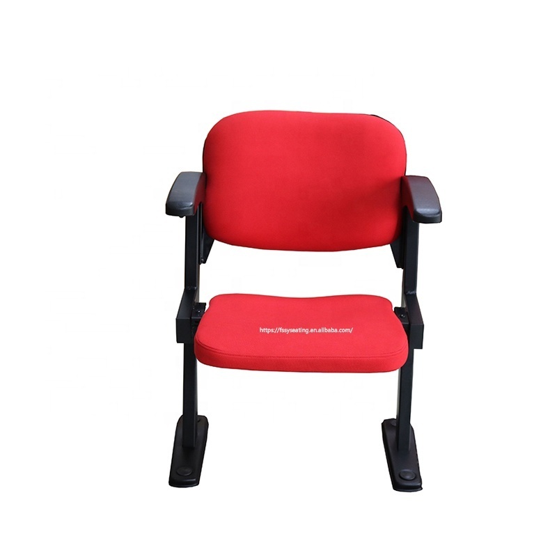 Fabric Padded Auditorium Seat Prayer Worship Church Chair With Arms Manufacturer