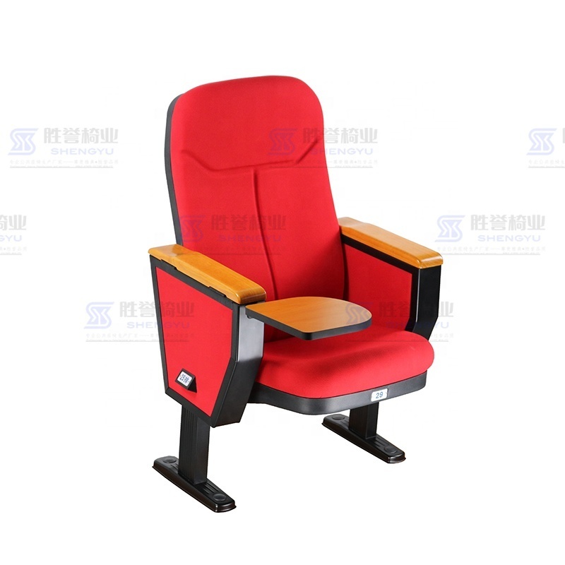 Free Design Amphitheater Lecture Hall Seat Plastic Cinema Theater Church Auditorium Chair With Writing Tablet