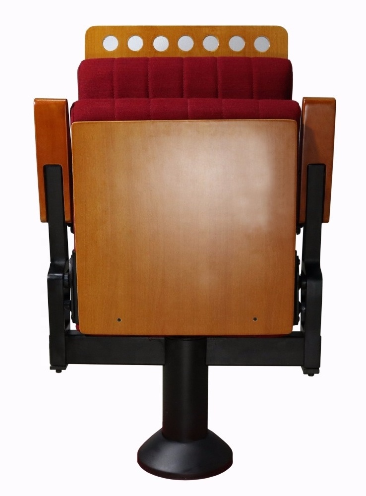 Folding Conference Room Theater Furniture Chair w/ Writing Pad Classic Church Chair Wooden Panel Used Auditorium Seats