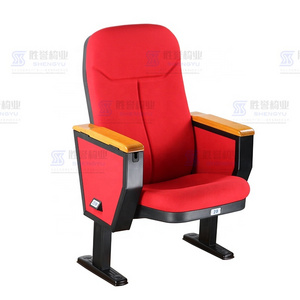 Free Design Amphitheater Lecture Hall Seat Plastic Cinema Theater Church Auditorium Chair With Writing Tablet